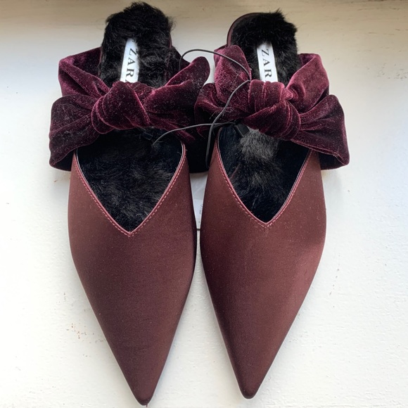 Zara special edition satin point toe slip on shoes - Picture 2 of 5